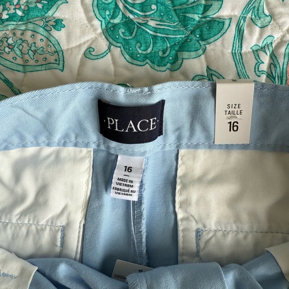 4/$20 The Children’s Place boys Sky Blue Shorts with Belt size 16. NWT - Picture 6 of 7